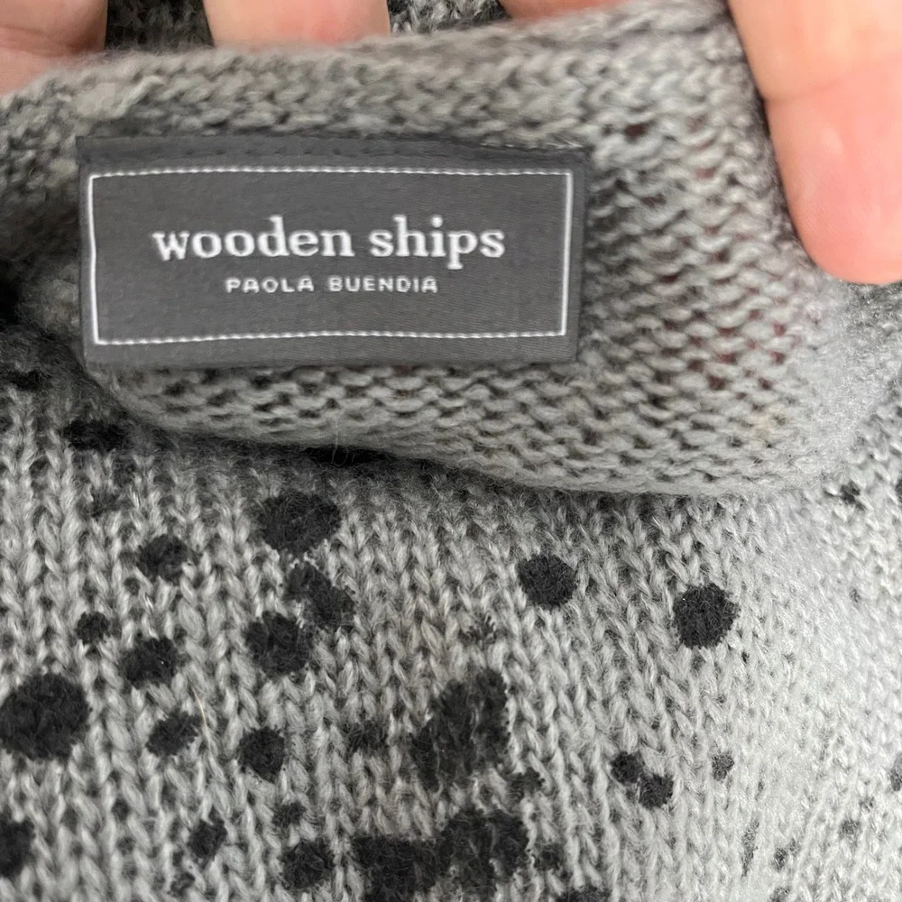 Wooden Ships‎ Splatter Sweater In Cement/Black Size Med/Large